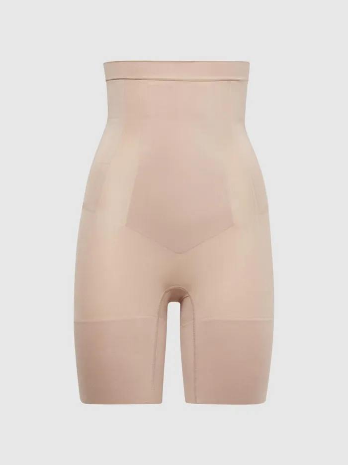 Women Reiss Lingerie Spanx Shapewear High Rise MidThigh Shorts Nude