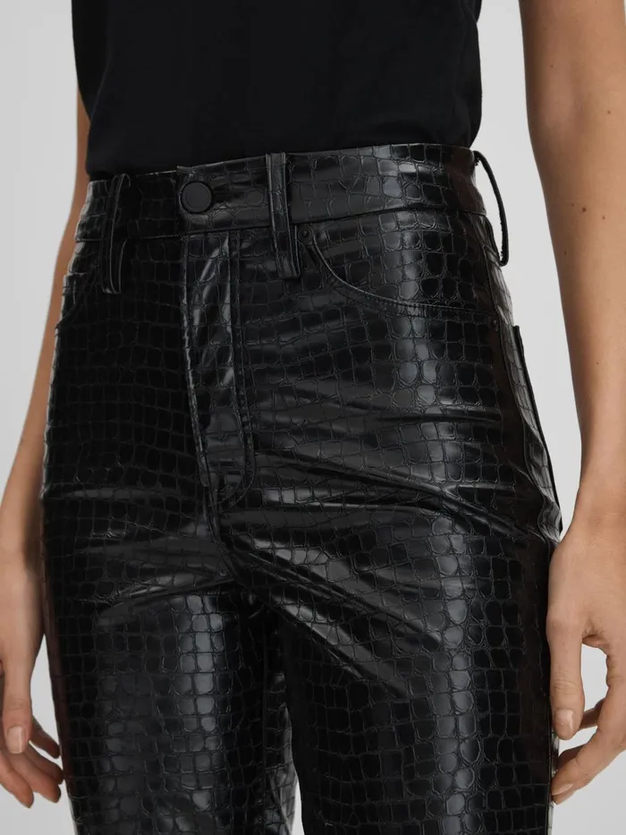 Women Reiss Pants American Good American Slim Fit Faux Leather Jeans Black