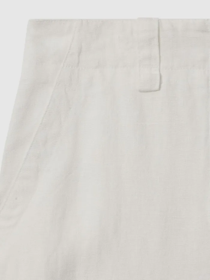 Women Reiss Pants Demi Linen Wide Leg Garment Dyed Trousers White
