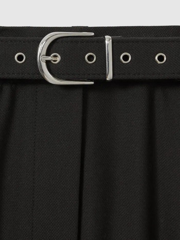 Women Reiss Pants Freja Tapered Belted Trousers Black