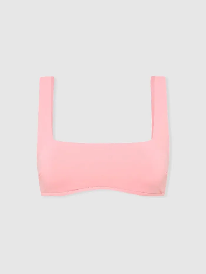 Women Reiss Swimwear Born Square Neck Bikini Top Pink