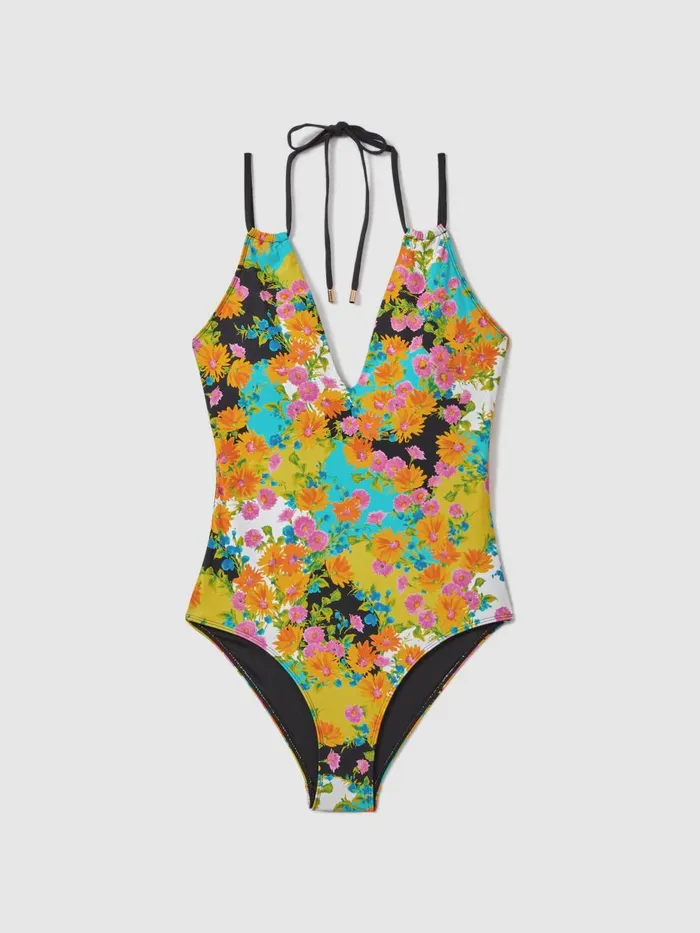 Women Reiss Swimwear Printed Dual Strap Swimsuit Multi