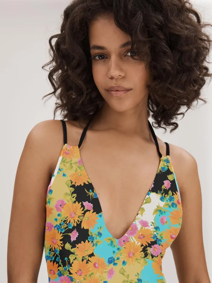 Women Reiss Swimwear Printed Dual Strap Swimsuit Multi