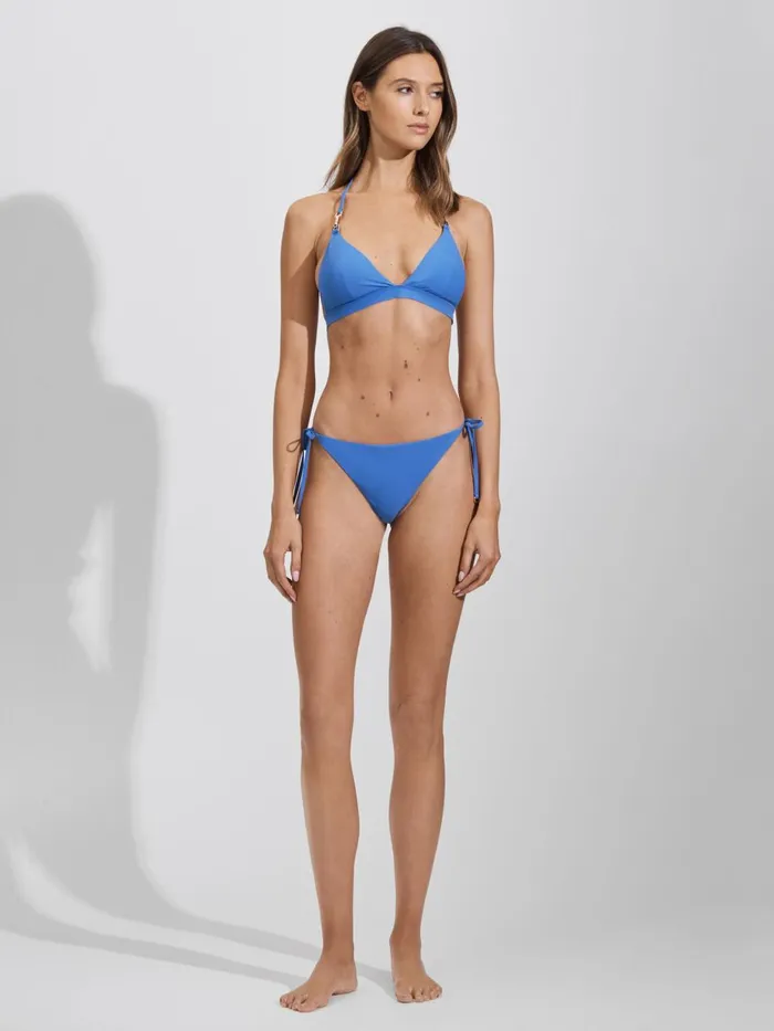 Women Reiss Swimwear Riah Triangle Halter Neck Bikini Top Light Blue
