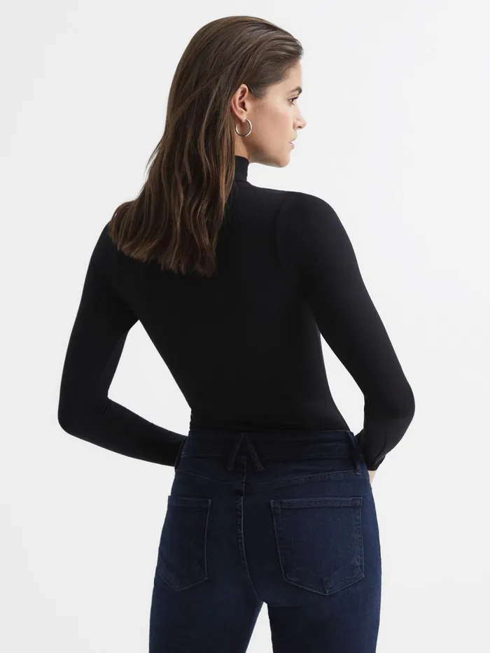 Women Reiss Tops American Good American Turtleneck Bodies Black