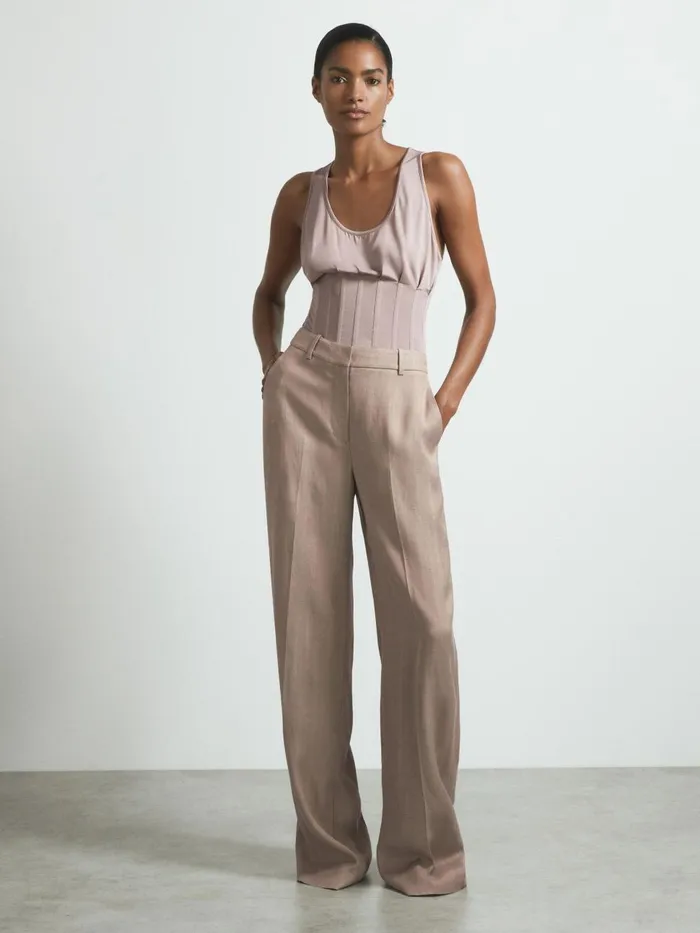 Women Reiss Tops Corset Detail Vest Mink