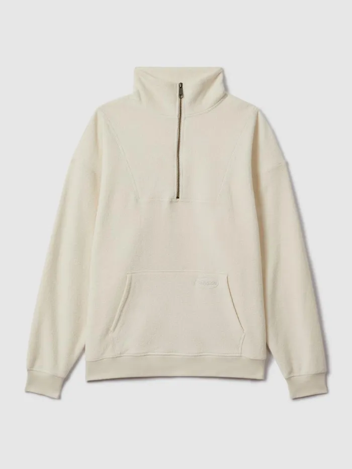 Women Reiss Tops Upside HalfZip Funnel Neck Jumper Natural