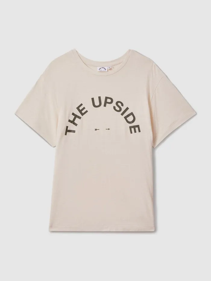 Women Reiss Tops Upside Marled CrewNeck TShirt Natural