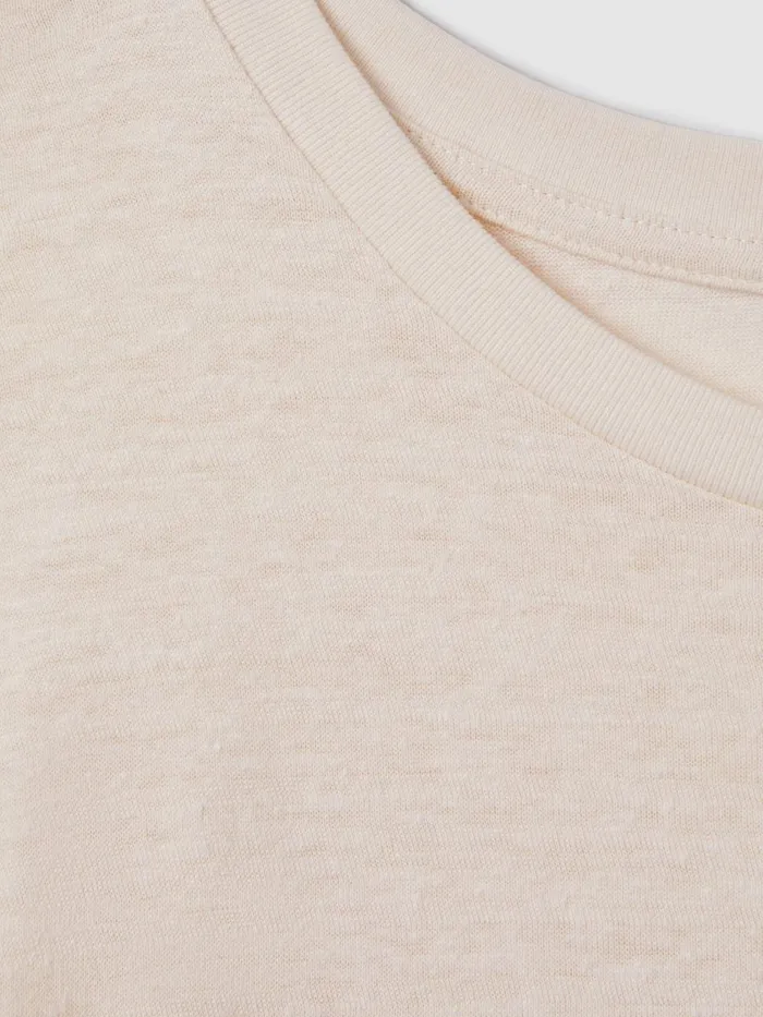Women Reiss Tops Upside Marled CrewNeck TShirt Natural
