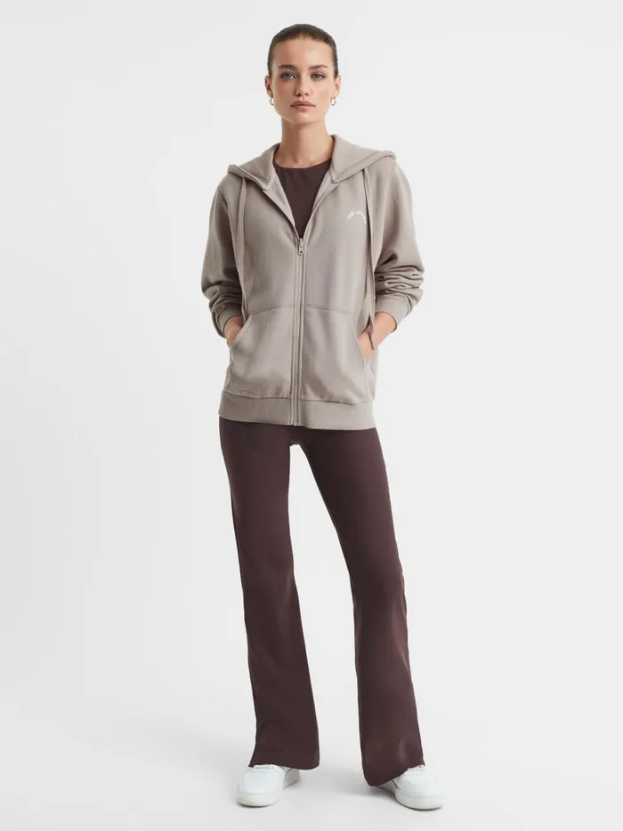 Women Reiss Tops Upside ZipThrough Hoodie Natural
