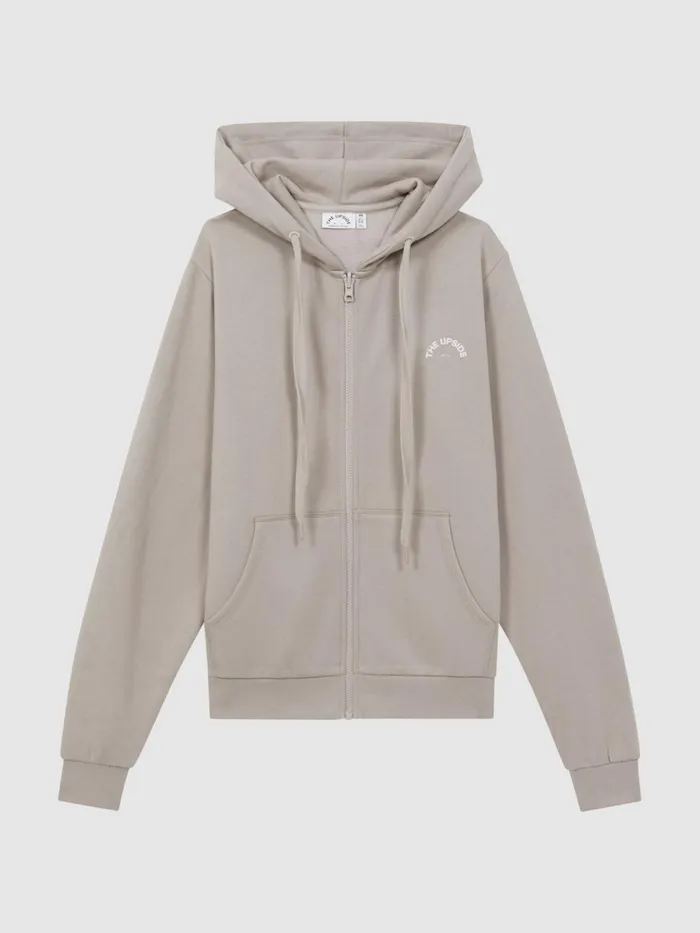 Women Reiss Tops Upside ZipThrough Hoodie Natural
