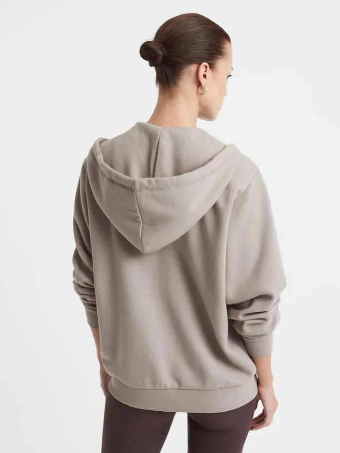 Women Reiss Tops Upside ZipThrough Hoodie Natural