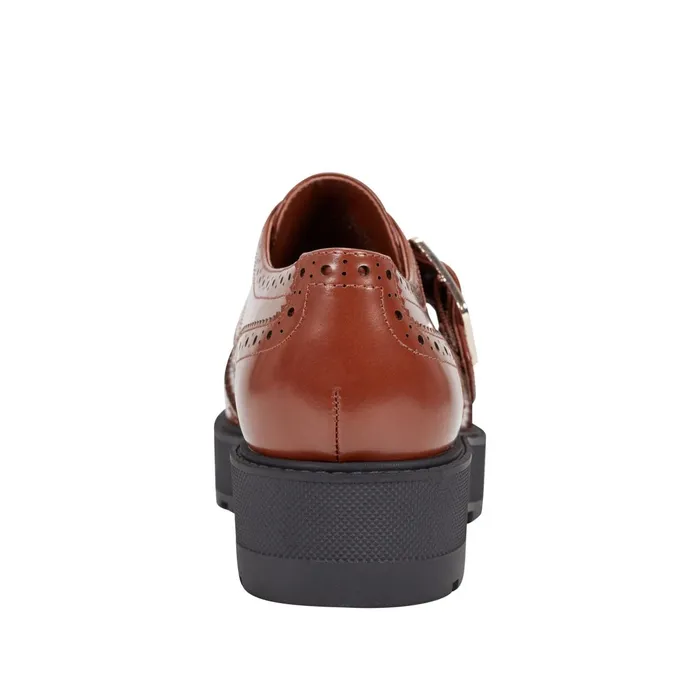 Women Remona Monk Strap Loafer Brown Leather Marc Fisher Loafers and Flats