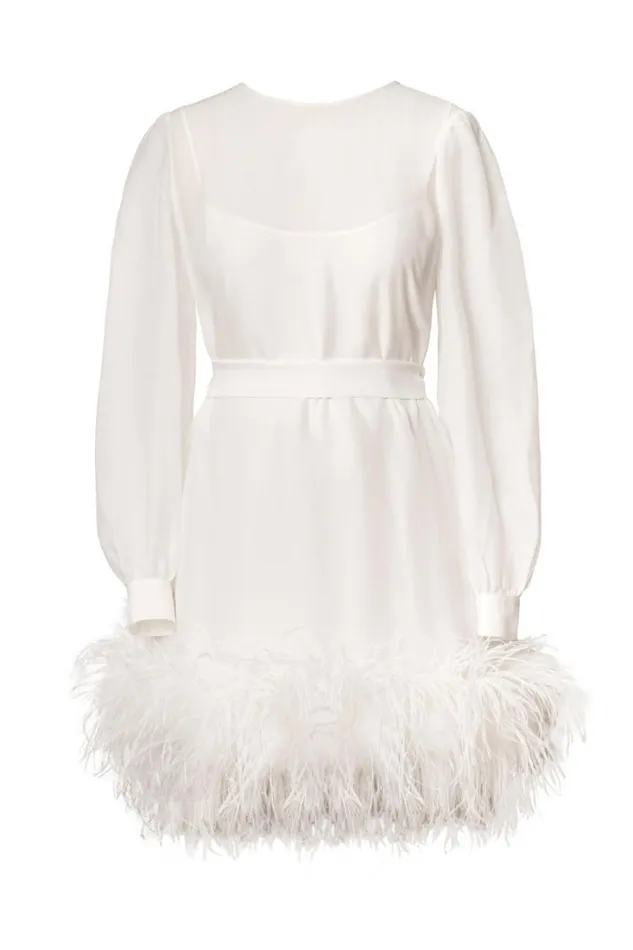 Women RIXO All Bridal Letty Silk Mini Dress Ivory