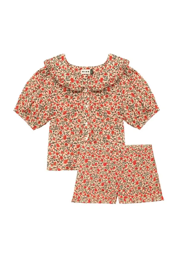Women RIXO All Clothing Alva Cotton Coord Ditsy Trail Cream