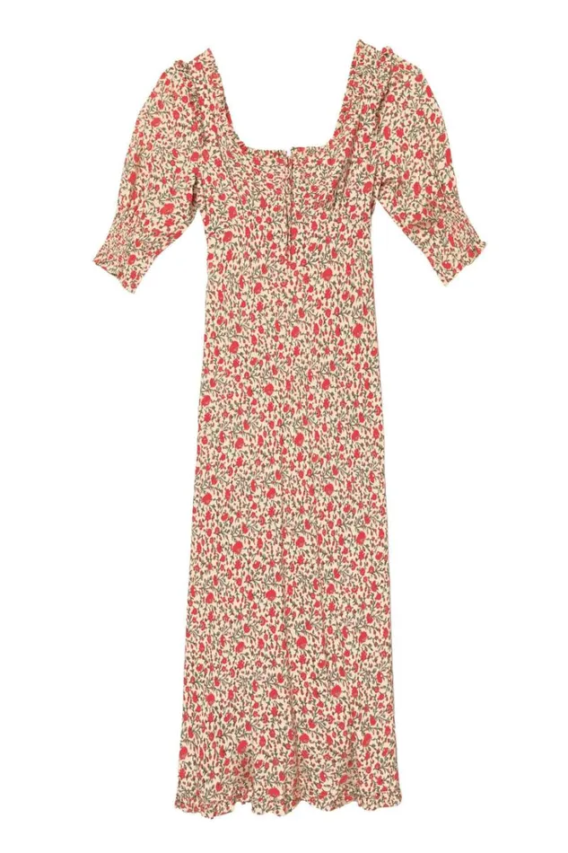 Women RIXO All Clothing Sathya Midi Dress Ditsy Trail Cream