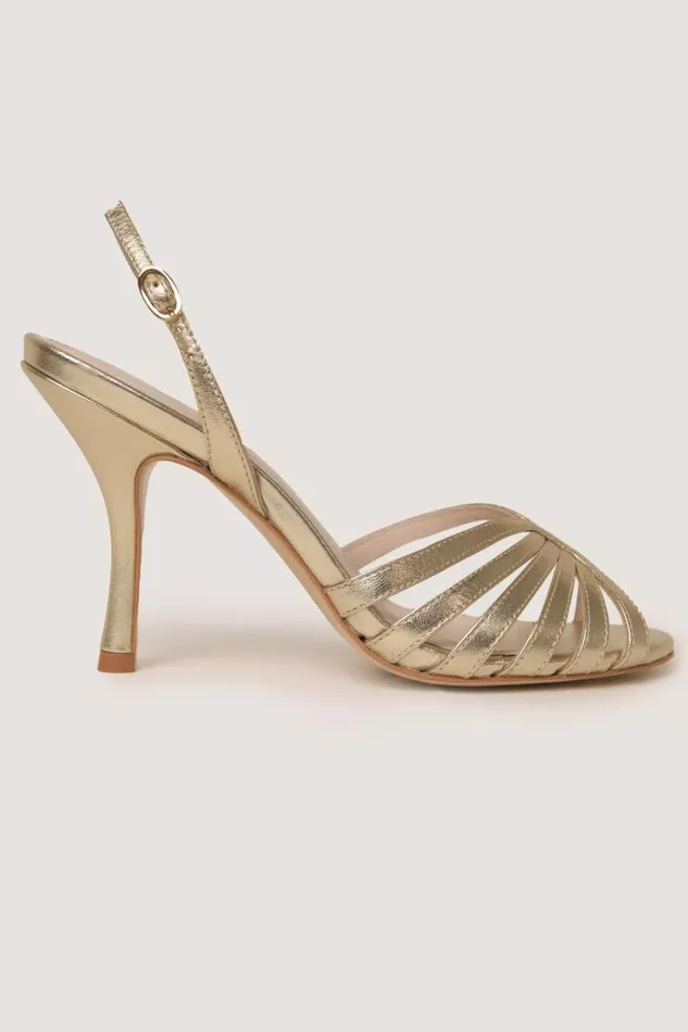 Women RIXO Shoes Mavi Leather Sandals Gold