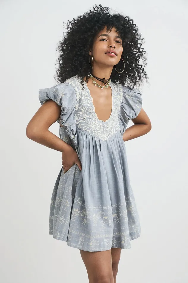 Women Rompers Free People Cutie Pie Romper Periwinkle Combo