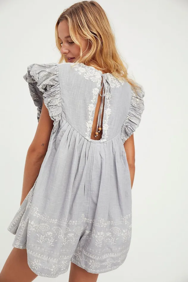 Women Rompers Free People Cutie Pie Romper Periwinkle Combo