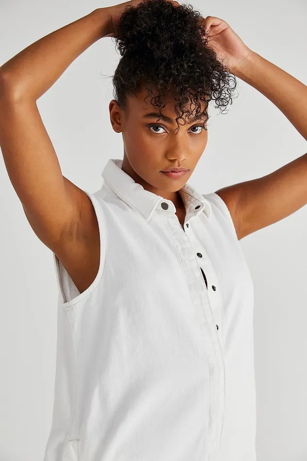 Women Rompers Free People OneTeaspoon Braxton Utility Suit White