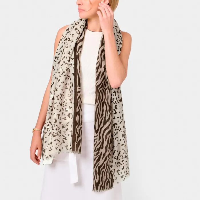 Women Scarves and Womenswear Katie Loxton Animal Printed Foil Scarf 8211 Chocolate Ecru And Gold Women Scarves and Womenswear Katie Loxton Animal Printed Foil Scarf 8211 Chocolate Ecru And Gold