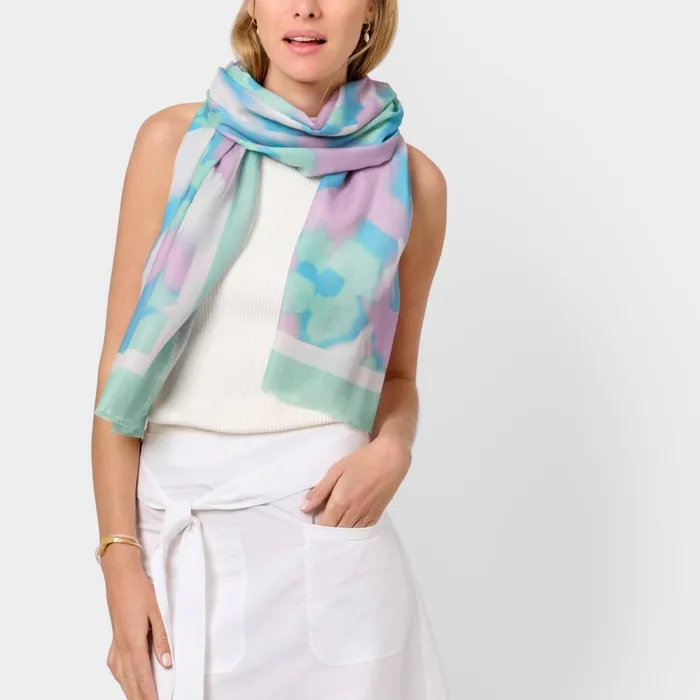 Women Scarves and Womenswear Katie Loxton Watercolour Printed Scarf 8211 Lilac Sage And Off White Women Scarves and Womenswear Katie Loxton Watercolour Printed Scarf 8211 Lilac Sage And Off White