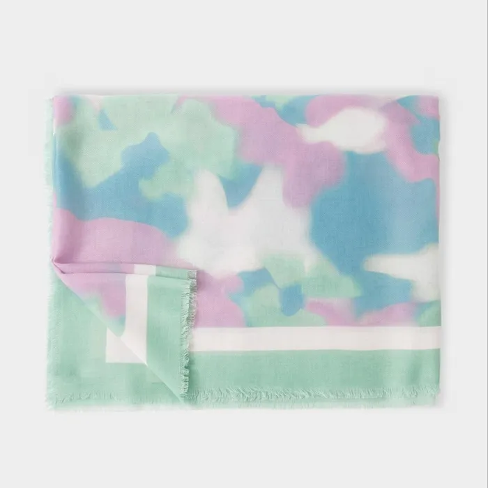 Women Scarves and Womenswear Katie Loxton Watercolour Printed Scarf 8211 Lilac Sage And Off White