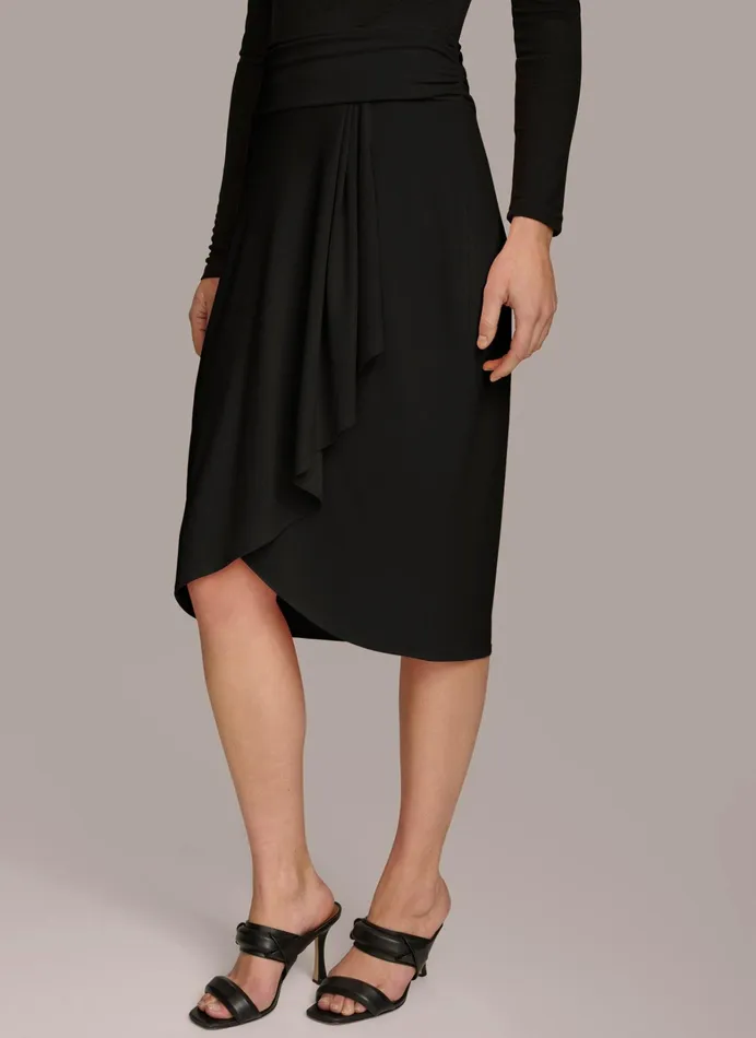 Women Skirts Donna Karan RUCHED SKIRT Black