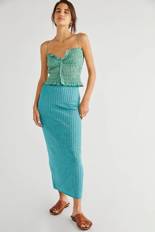 Women Skirts Free People Beach To Night Midi Swit Skirt Ver De Mer Combo