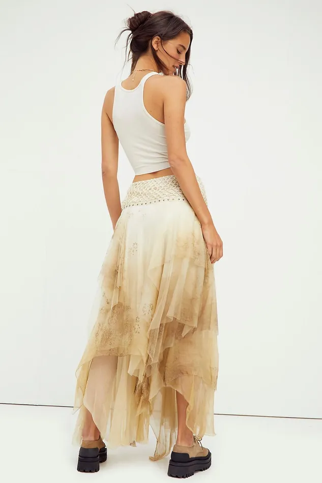 Women Skirts Free People Mid Summer Dream Skirt White Gold
