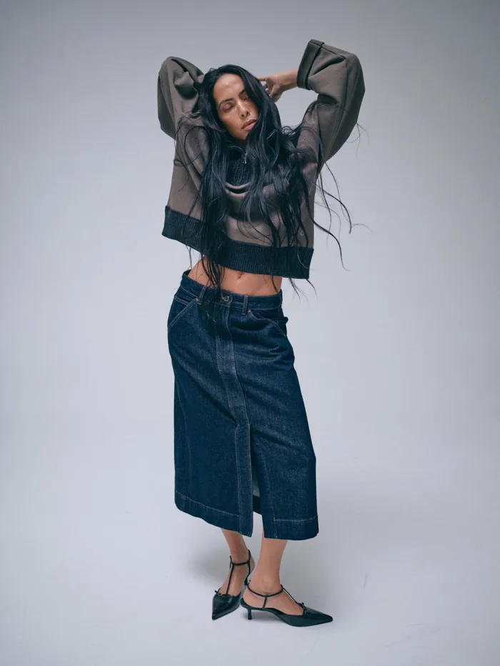 Women Skirts MOS MOSH MMHSharp Rinse Denim Skirt 8211 HEYANNO Dark Blue