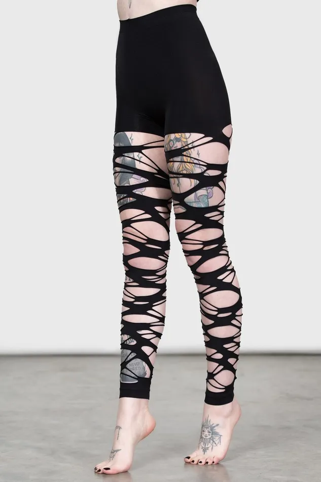Women Socks and Tights Killstar Carved Up Slashed Tights