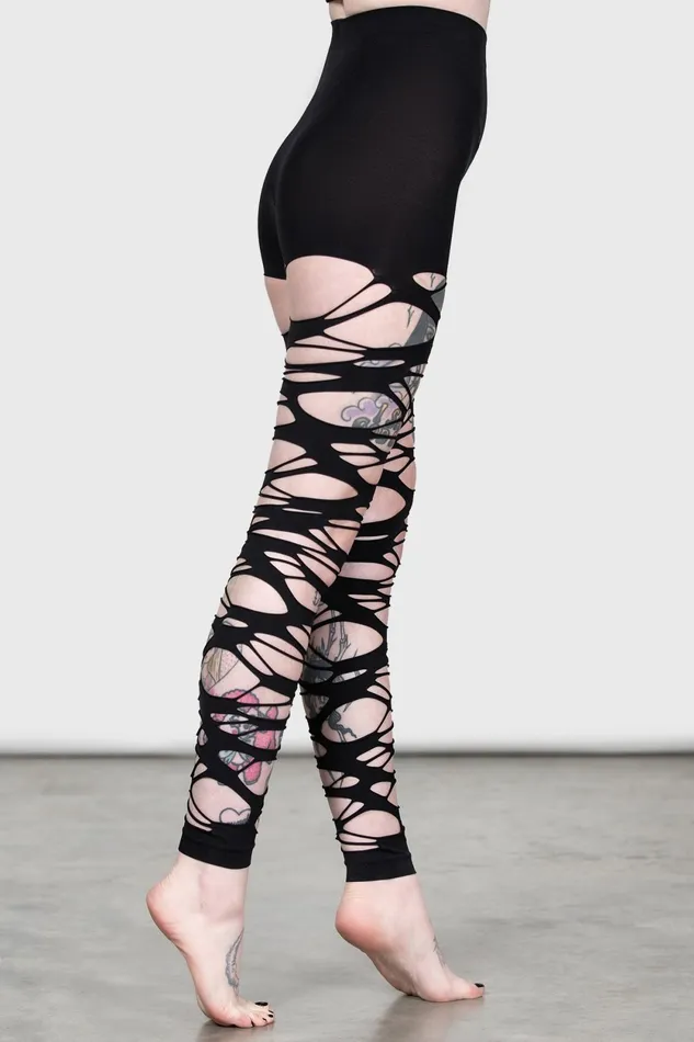 Women Socks and Tights Killstar Carved Up Slashed Tights