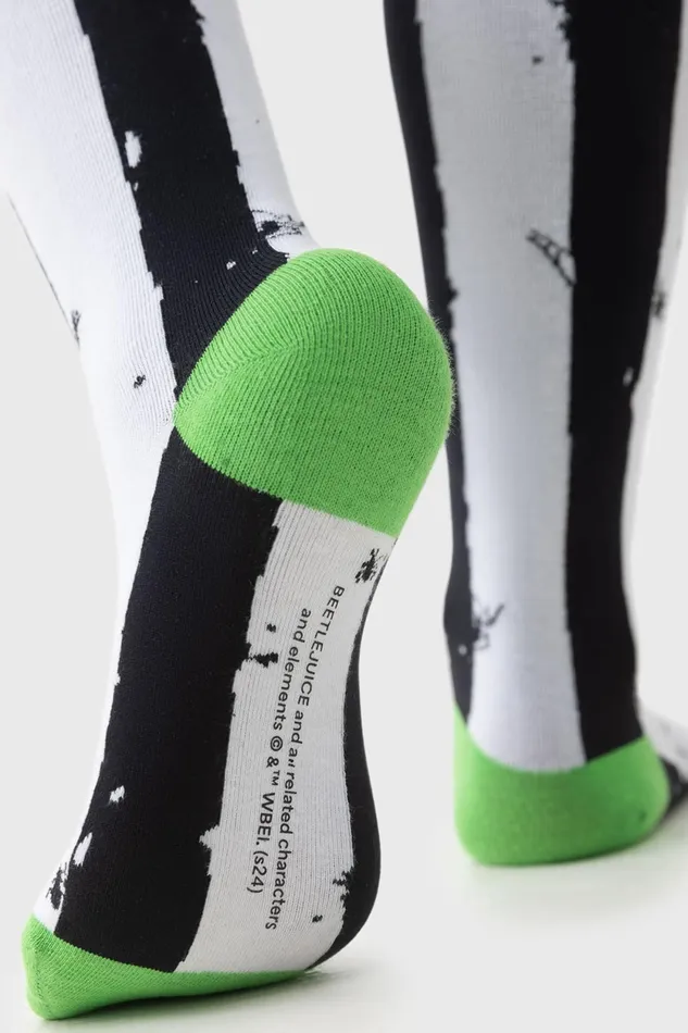 Women Socks and Tights Killstar Distressed Stripe Knee High Socks