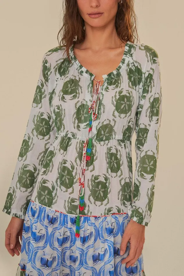 Women Stamp Mix Long Sleeve Maxi Dress Stamp Mix FARM Rio Maxi Dresses