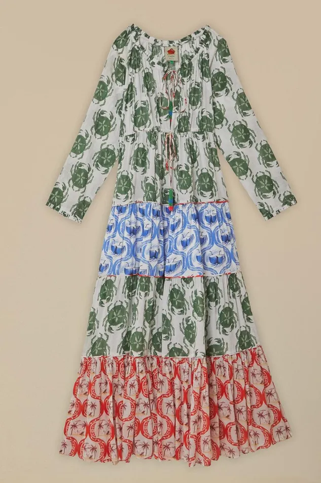 Women Stamp Mix Long Sleeve Maxi Dress Stamp Mix FARM Rio Maxi Dresses
