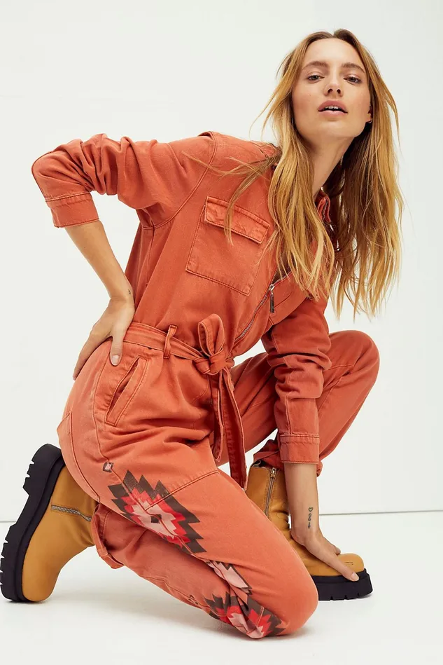 Women Statement Jeans Free People Claudia Coverall Indian Arrow