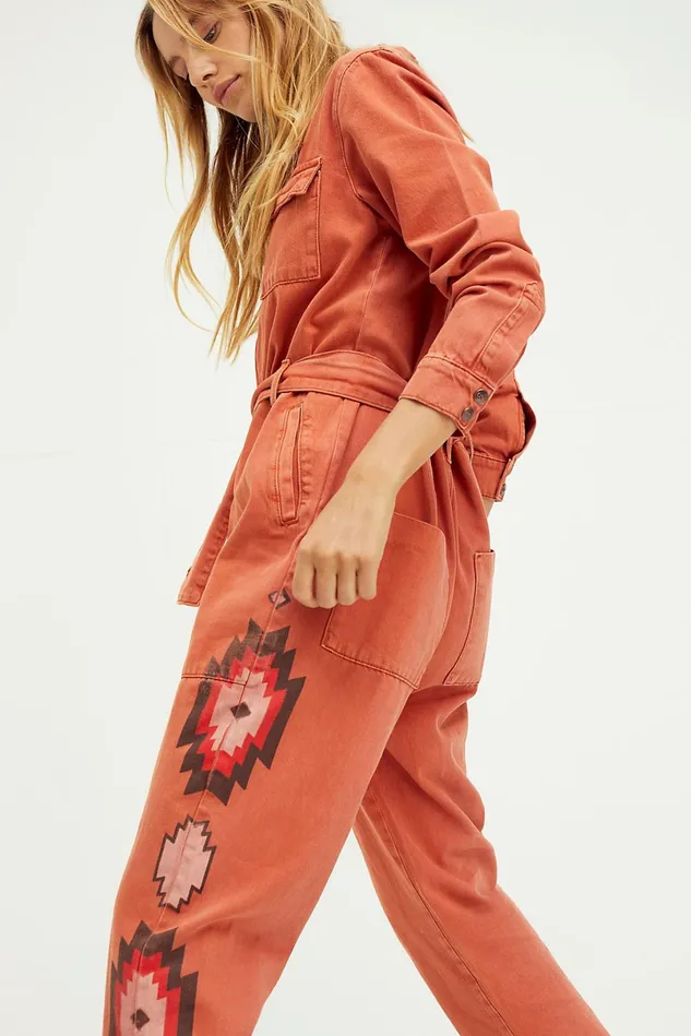 Women Statement Jeans Free People Claudia Coverall Indian Arrow