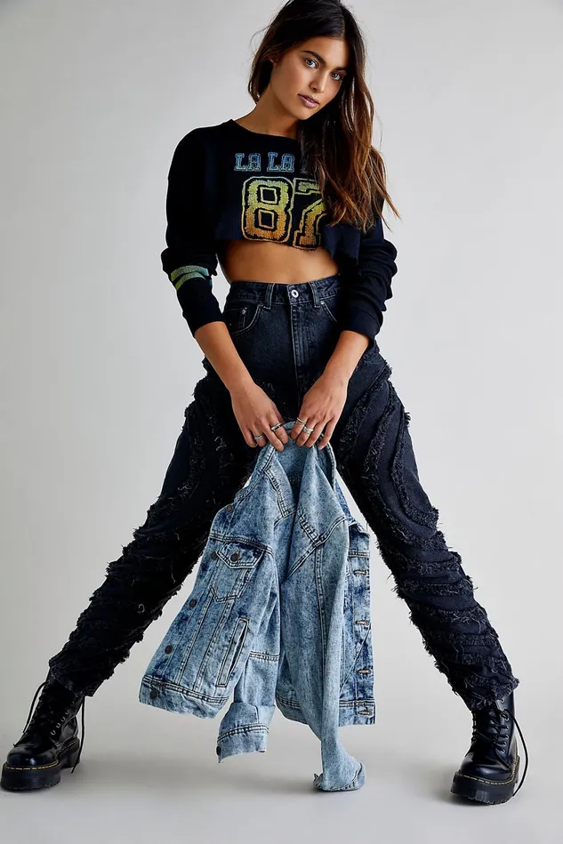 Women Statement Jeans Free People The Ragged Priest Gaze Jeans Charcoal