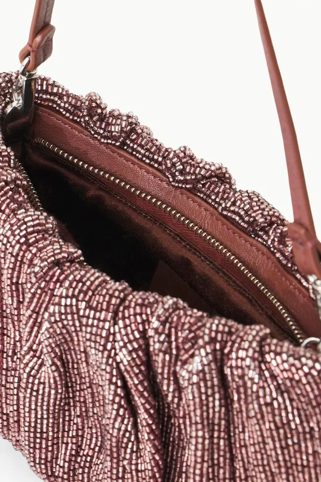 Women STAUD Beaded BEADED BEAN BAG MAHOGANY Women STAUD Beaded BEADED BEAN BAG MAHOGANY