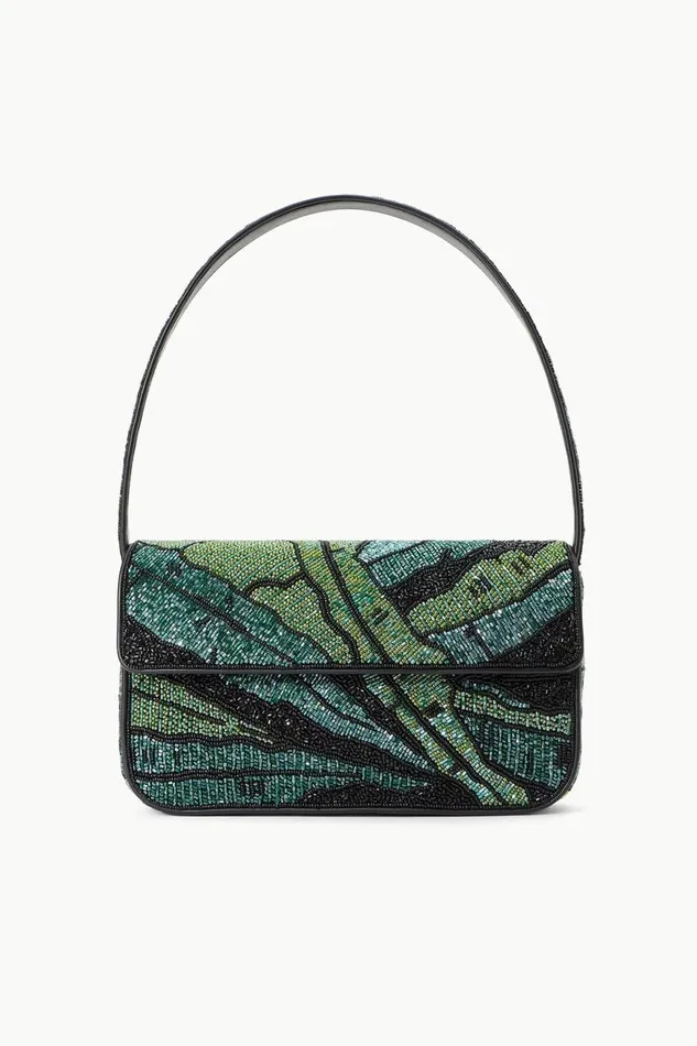 Women STAUD Beaded TOMMY BEADED BAG GREEN PALM