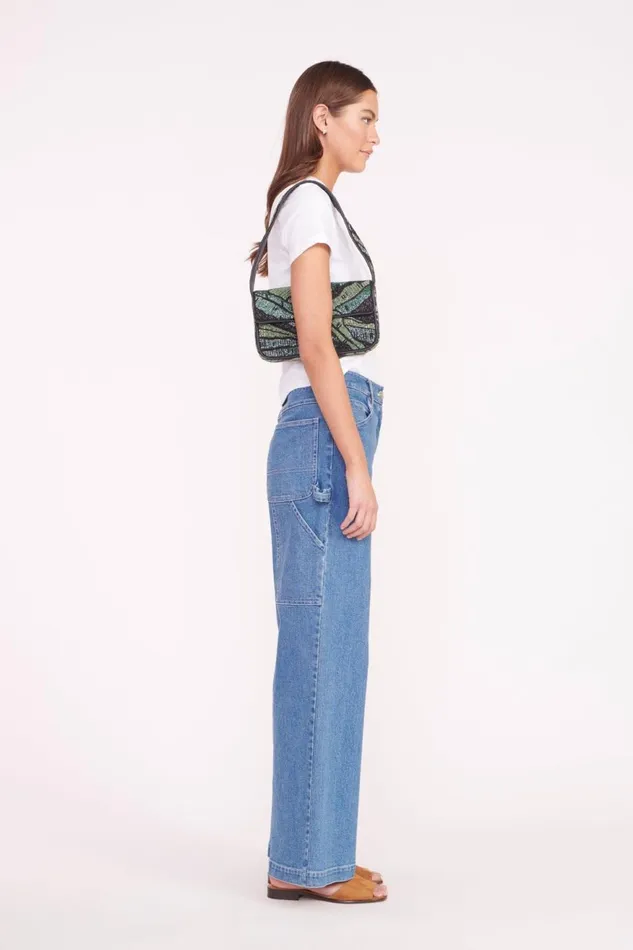Women STAUD Beaded TOMMY BEADED BAG GREEN PALM