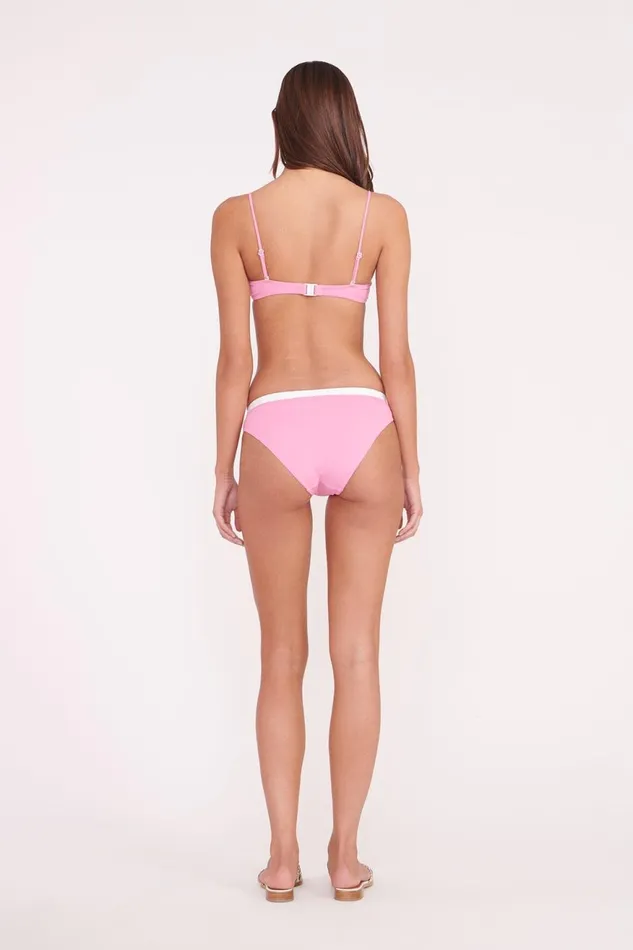 Women STAUD Bikinis JO BALCONETTE BIKINI TOP CORAL PINK WHITE