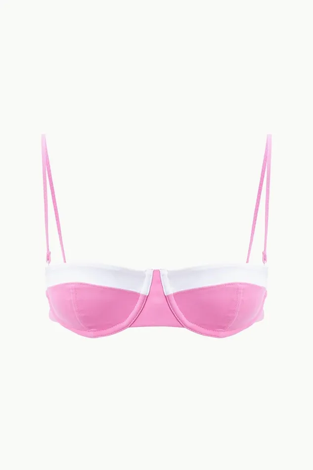 Women STAUD Bikinis JO BALCONETTE BIKINI TOP CORAL PINK WHITE