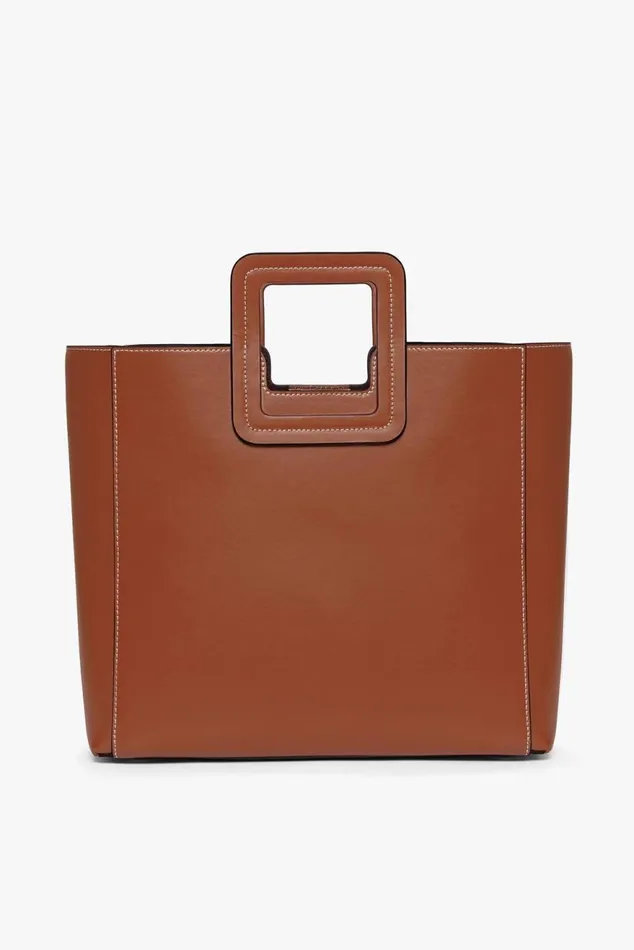 Women STAUD Crossbody SHIRLEY LEATHER BAG SADDLE