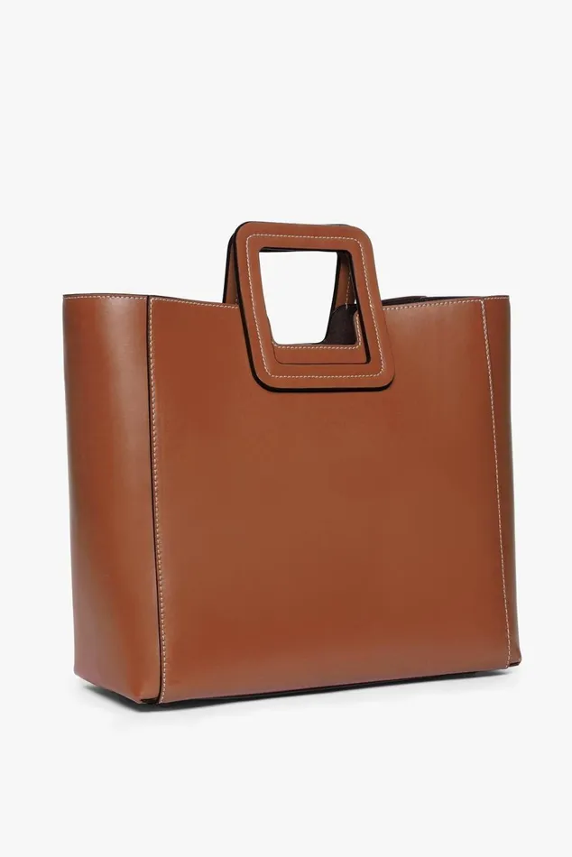 Women STAUD Crossbody SHIRLEY LEATHER BAG SADDLE