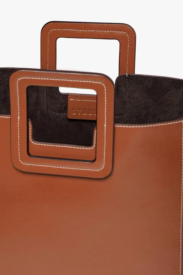 Women STAUD Crossbody SHIRLEY LEATHER BAG SADDLE