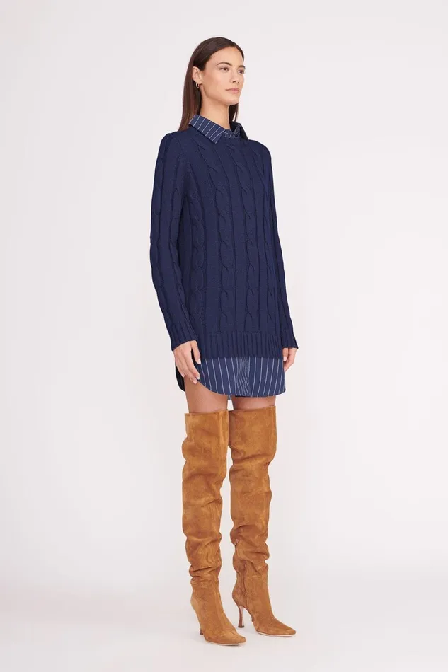Women STAUD Dresses ALDRIN DRESS NAVY PINSTRIPE Women STAUD Dresses ALDRIN DRESS NAVY PINSTRIPE