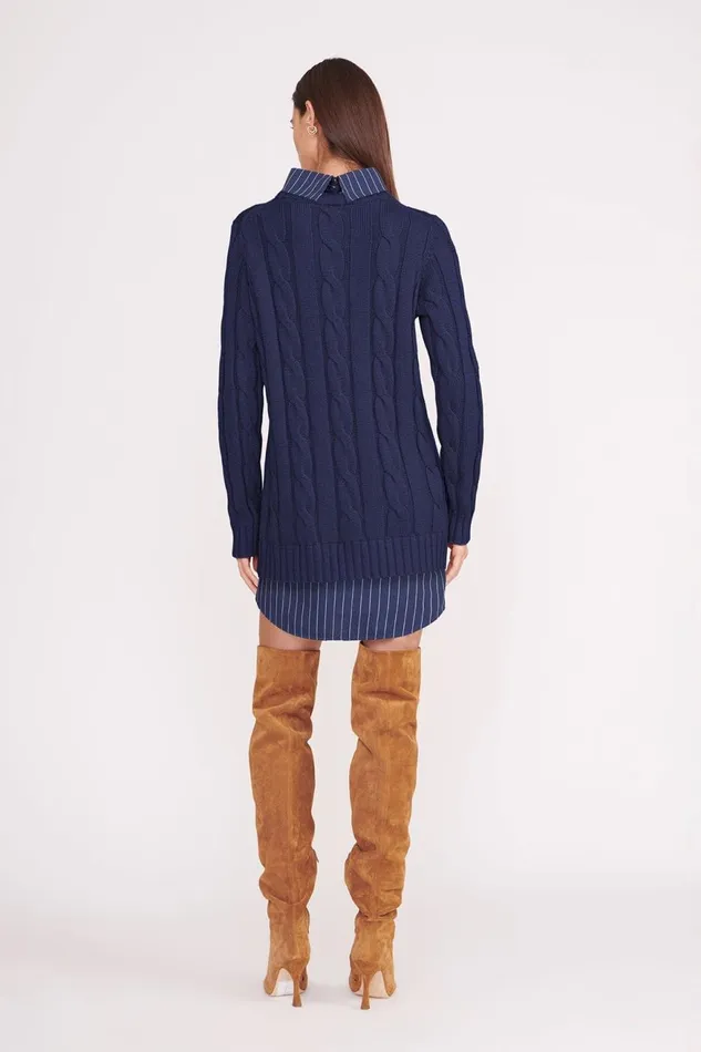 Women STAUD Dresses ALDRIN DRESS NAVY PINSTRIPE Women STAUD Dresses ALDRIN DRESS NAVY PINSTRIPE