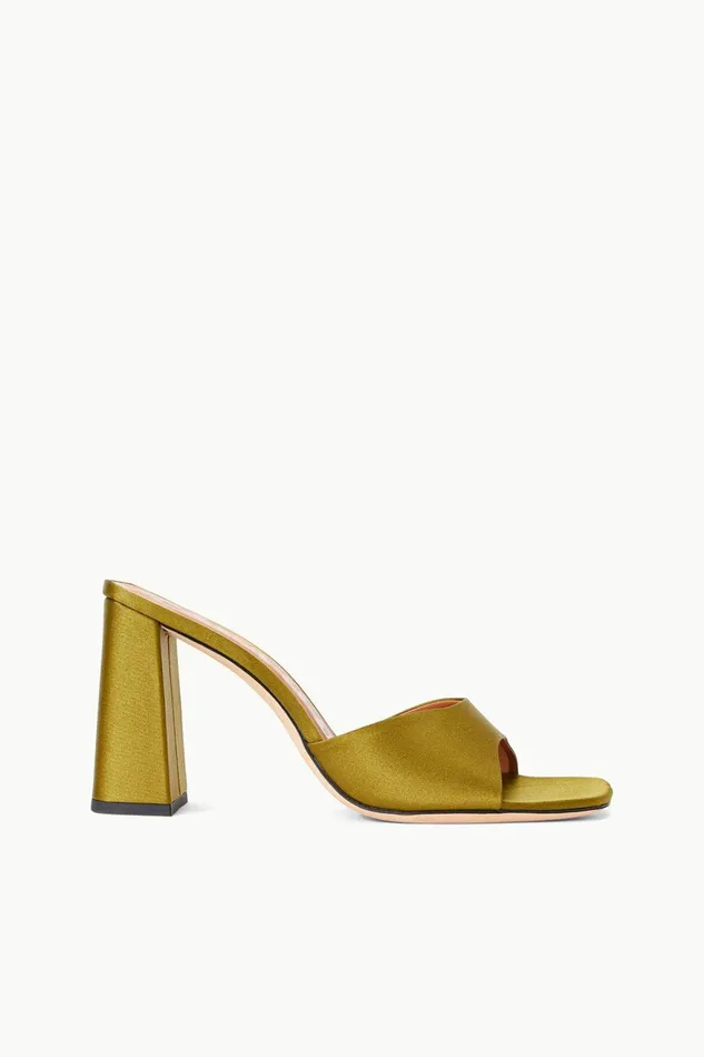 Women STAUD Heels SLOANE HEEL OLIVE SATIN